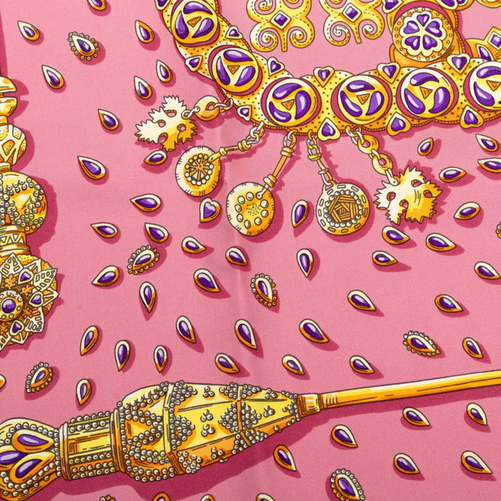 HERMES Pink Silk Scarf - Picture 3 of 7